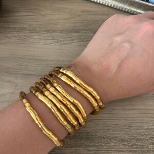 Zara Gold Bamboo-Style Bracelet Set